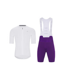 HOLOKOLO Cycling short sleeve jersey and shorts - AEROLITE - purple/white